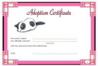 10+ Pet Adoption Certificate Editable Templates Free Download intended for Stuffed Animal Adoption Certificate Template Free