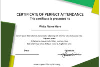 11 Free Perfect Attendance Certificate Templates - My Word throughout Awesome Perfect Attendance Certificate Template Editable