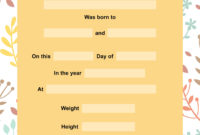 15 Birth Certificate Templates (Word &amp;amp; Pdf) ᐅ Templatelab within Fillable Birth Certificate Template