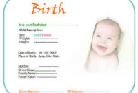 16+ Birth Certificate Templates | Smartcolorlib with regard to Cute Birth Certificate Template