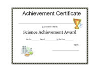 40 Great Certificate Of Achievement Templates (Free regarding Science Achievement Award Certificate Templates