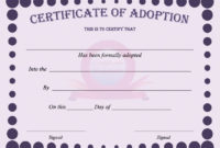 40+ Real &amp;amp; Fake Adoption Certificate Templates - Printable regarding Dog Adoption Certificate Template