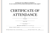 5+ Certificate Of Attendance Templates - Word Excel Templates in Simple Printable Perfect Attendance Certificate Template