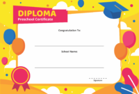 6 Best Free Printable Kindergarten Graduation Certificate inside Printable Kindergarten Diploma Certificate