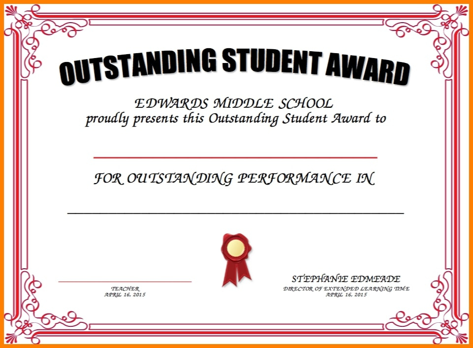 8+ Student Award Certificate Examples - Psd, Ai, Doc intended for Outstanding Volunteer Certificate Template