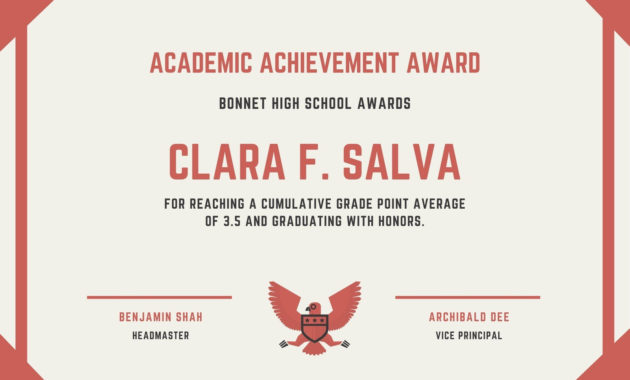 Academic Achievement Award Certificate - Templatescanva with regard to Science Achievement Certificate Template Ideas