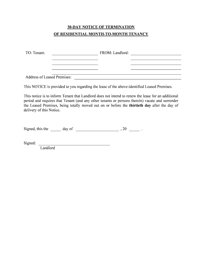 Amazing 30 Day Notice Contract Termination Letter Template