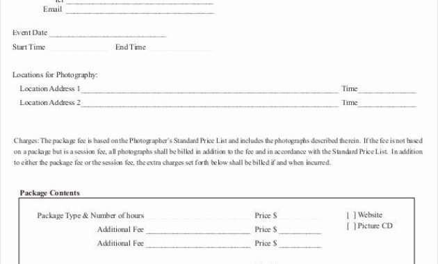 Amazing Engagement Photography Contract Template