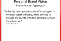 Amazing Personal Brand Statement Template
