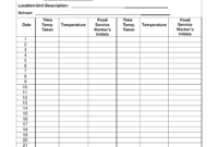 Amazing Temperature Log Sheet Template