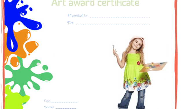 Art Award Certificate Template - Free Certificate intended for Drawing Competition Certificate Templates