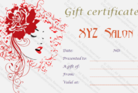 Artistic Salon Gift Certificate Template in Free Spa Gift Certificate Templates For Word