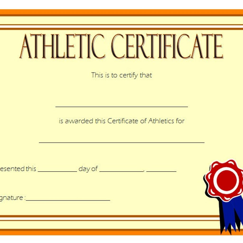 Athletic Award Certificate Template - 10+ Best Designs Free for Outstanding Volunteer Certificate Template