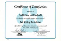 Awards &amp;amp; Certifications with Professional Service Dog Certificate Template Free 7 Designs