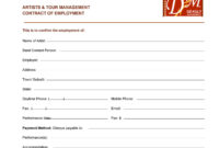 Awesome Artist Manager Contract Template