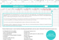 Awesome Cost Of Goods Sold Spreadsheet Template