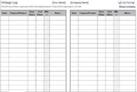 Awesome Fuel Mileage Log Template