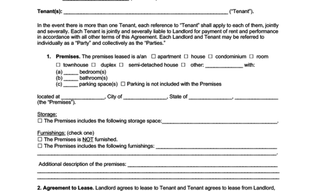 Awesome Housing Rental Contract Template