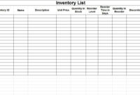 Awesome Inventory Control Log Template