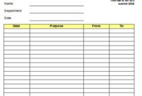 Awesome Real Estate Mileage Log Template