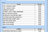 Awesome Statement Of Assets And Liabilities Template