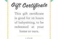 Babysitter Date Night Printable | Babysitting Gift regarding Babysitting Gift Certificate Template