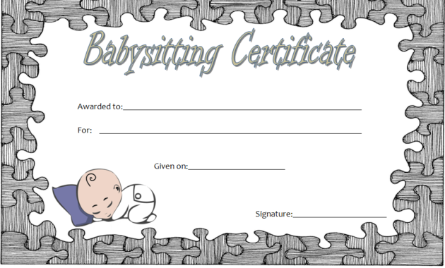Babysitting Certificate Template Free 2 with Babysitting Certificate Template