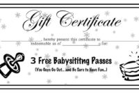 Babysitting Coupons Printable - Google Search for Best 7 Babysitting Gift Certificate Template Ideas