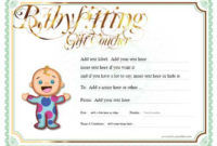Babysitting Gift Certificate Templates for Stunning Babysitting Gift Certificate Template