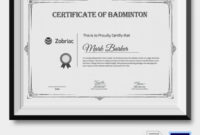 Badminton Certificate - 5+ Word, Psd Format Download pertaining to Badminton Certificate Templates