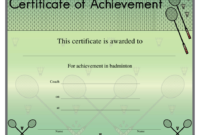 Badminton Certificate Of Achievement Template Download throughout Amazing Badminton Achievement Certificates