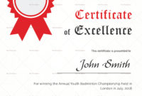 Badminton Excellence Certificate Design Template In Psd, Word in Badminton Achievement Certificates