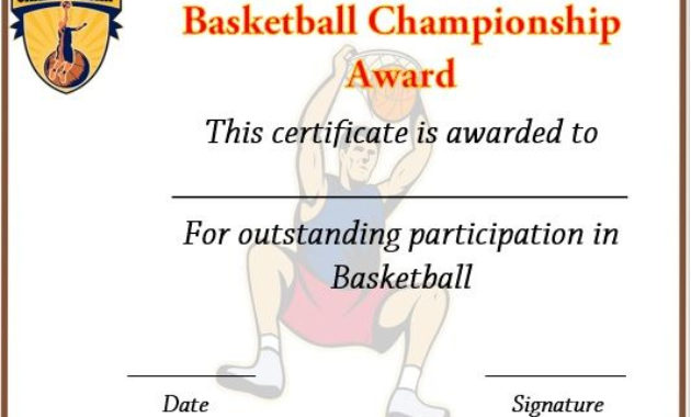 Basketball Championship Certificate Template | Certificate inside Basketball Tournament Certificate Template Free