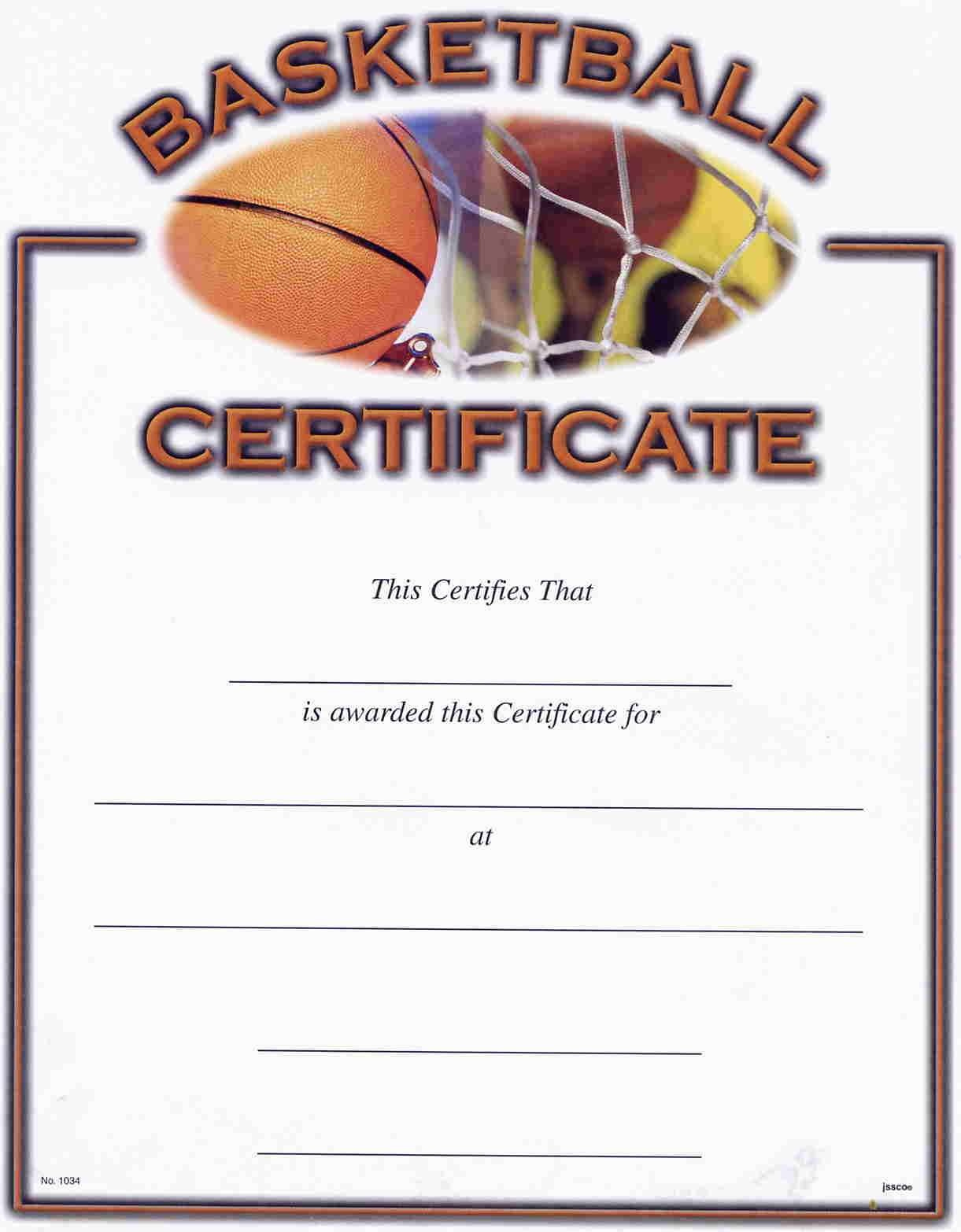 Basketball Participation Certificate Free Printable | Free with Simple Basketball Achievement Certificate Editable Templates