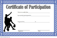 Basketball Participation Certificate Template – 10 with Fantastic Table Tennis Certificate Template Free