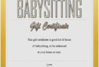 Best 7 Babysitting Gift Certificate Template Ideas In 2021 in Babysitting Gift Certificate Template