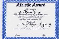 Best Sports Award Certificate Template Word | Emetonlineblog for Athletic Award Certificate Template