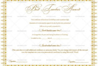 Best Teacher Award Certificate (Brown, #1232) - Doc with regard to Best Teacher Certificate