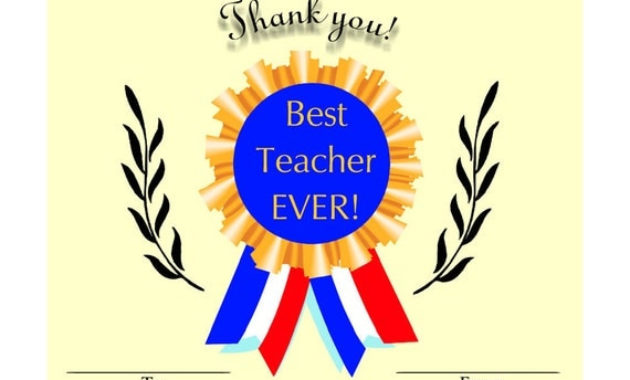 Best Teacher Ever Certificate Award 8 X 10 Pdf Instant inside Best Teacher Certificate