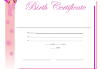 Birth Certificate Template For Girls Download Printable throughout Amazing Fillable Birth Certificate Template