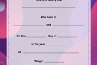 Birth Certificate Template With Interesting Templates within Pet Birth Certificate Template