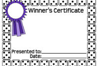 Bunco Winners Certificate - Bunco Printables in Baby Shower Game Winner Certificate Templates
