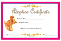 Cat Adoption Certificate Template Free 6 | Birth inside Pet Birth Certificate Template 24 Choices