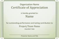 Certificate Of Appreciation – Templates | Certificate Of with regard to Employee Appreciation Certificate Template