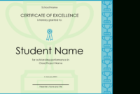 Certificate Of Excellence For Student with regard to Academic Excellence Certificate