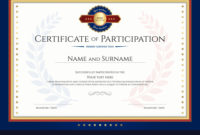 Certificate Of Participation Template With Laurel Vector Image pertaining to New Participation Certificate Templates Free Printable