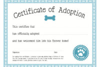 Certificate Of Pet Adoption | Adoption Certificate inside Simple Rabbit Adoption Certificate Template 6 Ideas Free