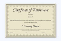 Certificate Of Retirement (#931) - Https://Www.wordlayouts with Retirement Certificate Templates