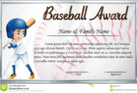 Certificate Template For Baseball Award With Baseball with Printable Softball Certificate Templates