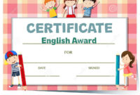 Certificate Template For English Award With Many Kids inside Math Award Certificate Templates